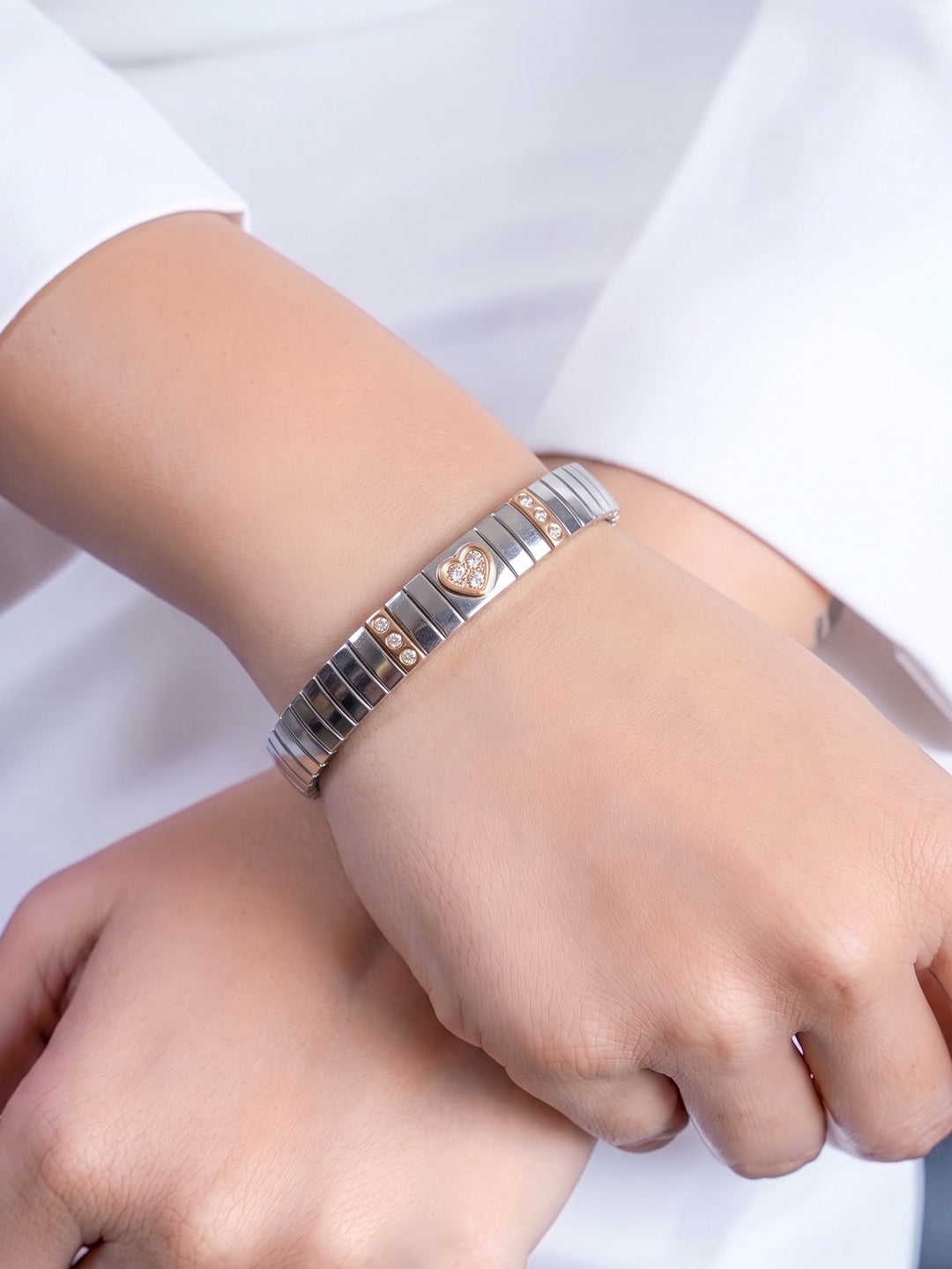 Natalie Heart Diamond Silver - 18K Gold Plated Bracelet