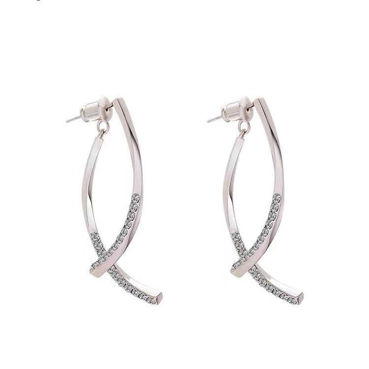 Italian Style Cross Zirconia Earrings