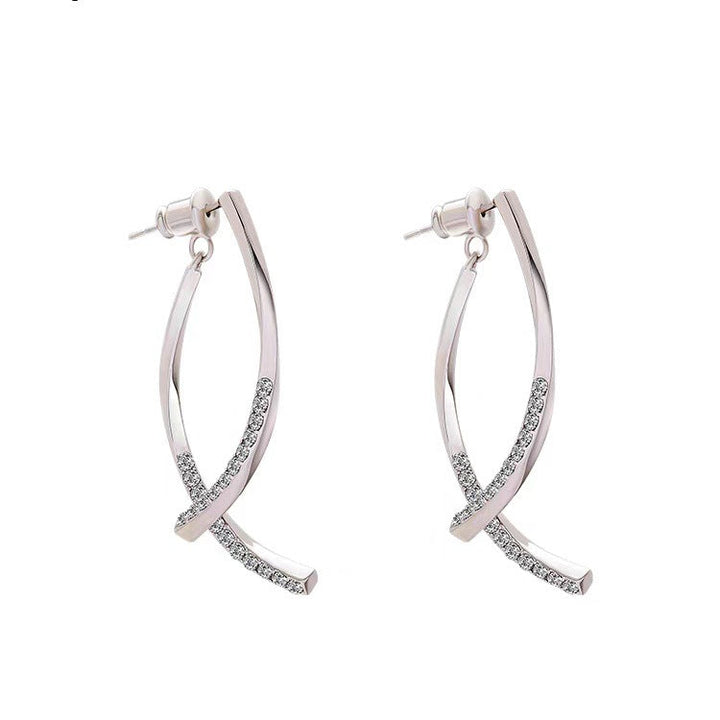 Italian Style Cross Zirconia Earrings