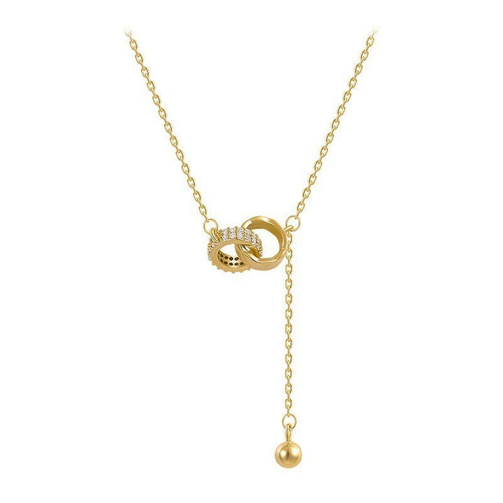 For Love- Interlocked Diamond Tassel Necklace