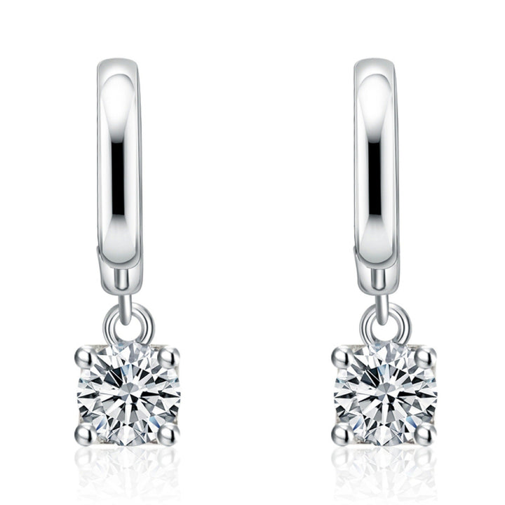 Aurora Square Drop Earrings | White gold 16k