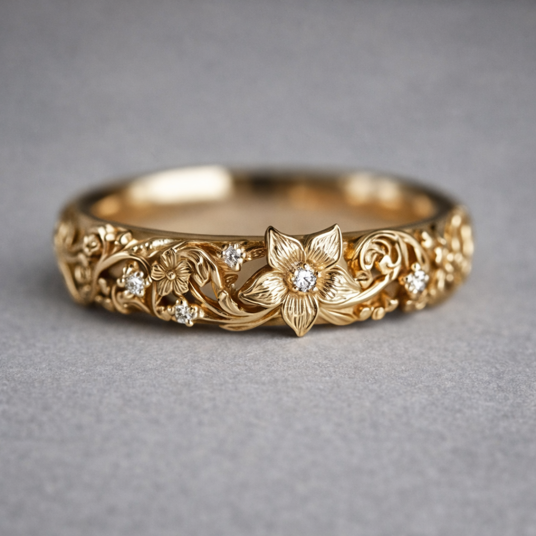 Golden Blossom Ring