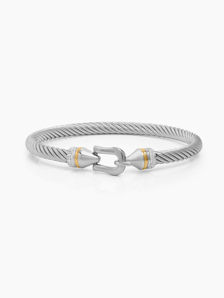 Renzo Wired Silver - 18K Gold Plated Women's Bracelet