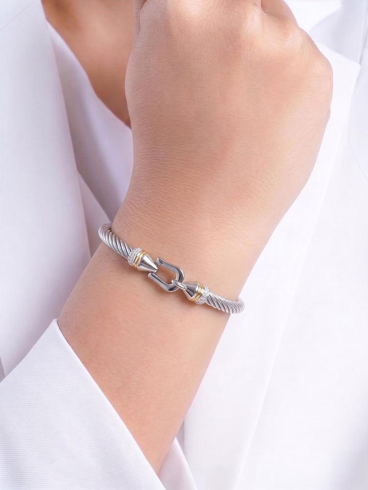 Renzo Wired Silver - 18K Gold Plated Women's Bracelet