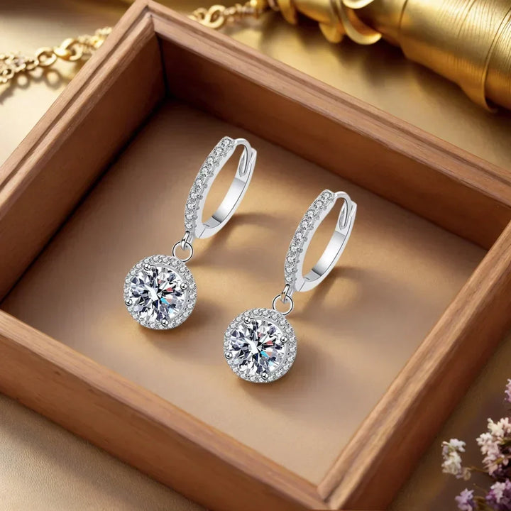 Sterling Silver 1 Carat Moissanite Earrings