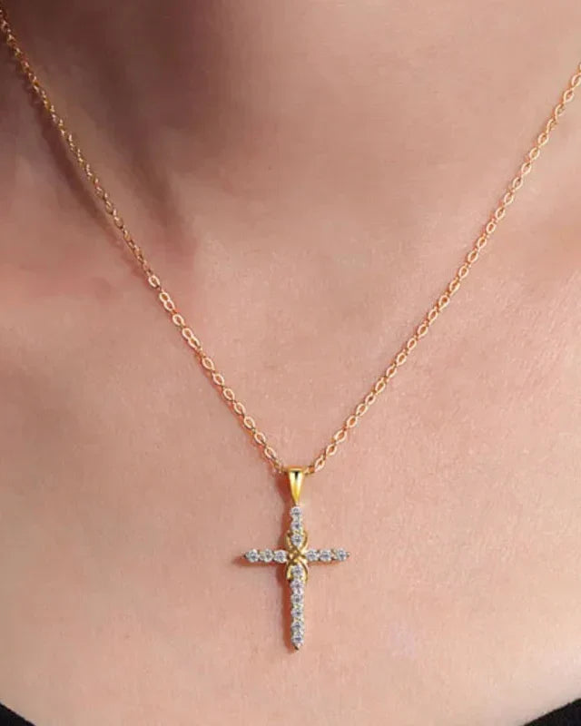 Infinite Faith Necklace with Cross (Gold Plated)