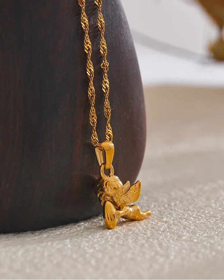 Angel Messenger of Divine Love Necklace (Gold Plated)