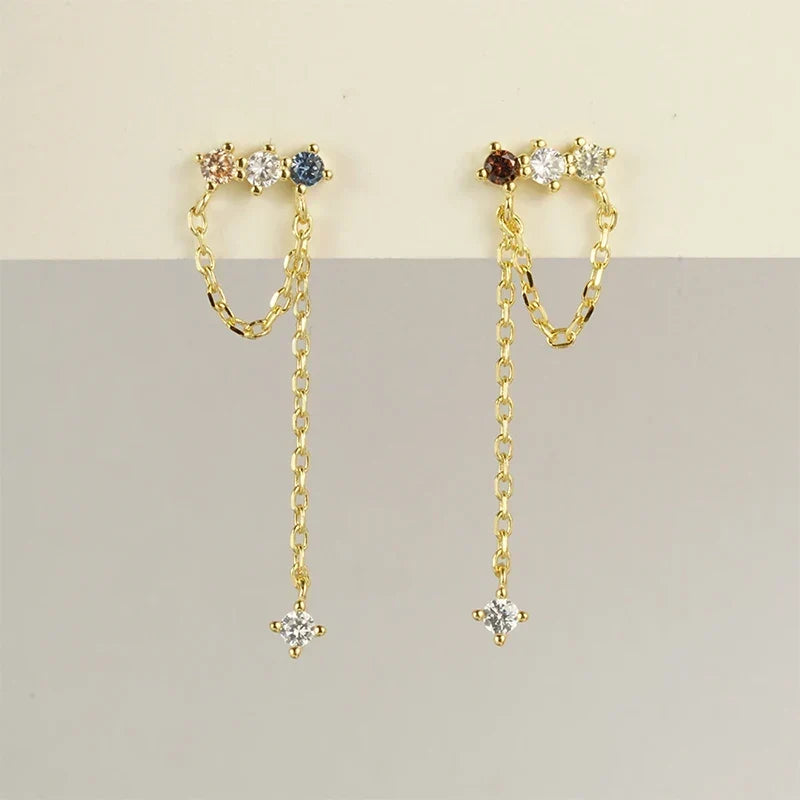 Twins Divide Sterling Silver Earrings