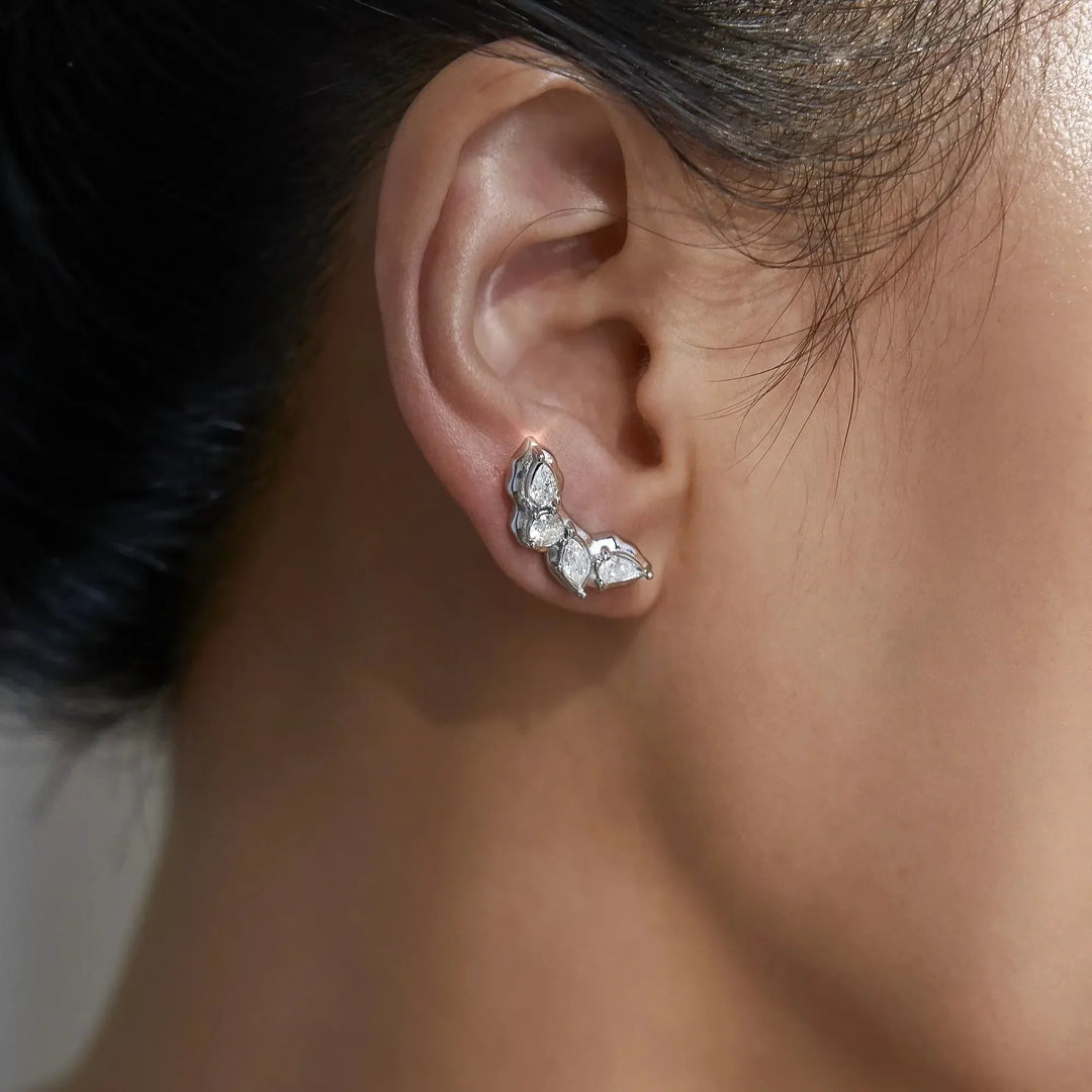 Zyra Faceted Leaf Studs