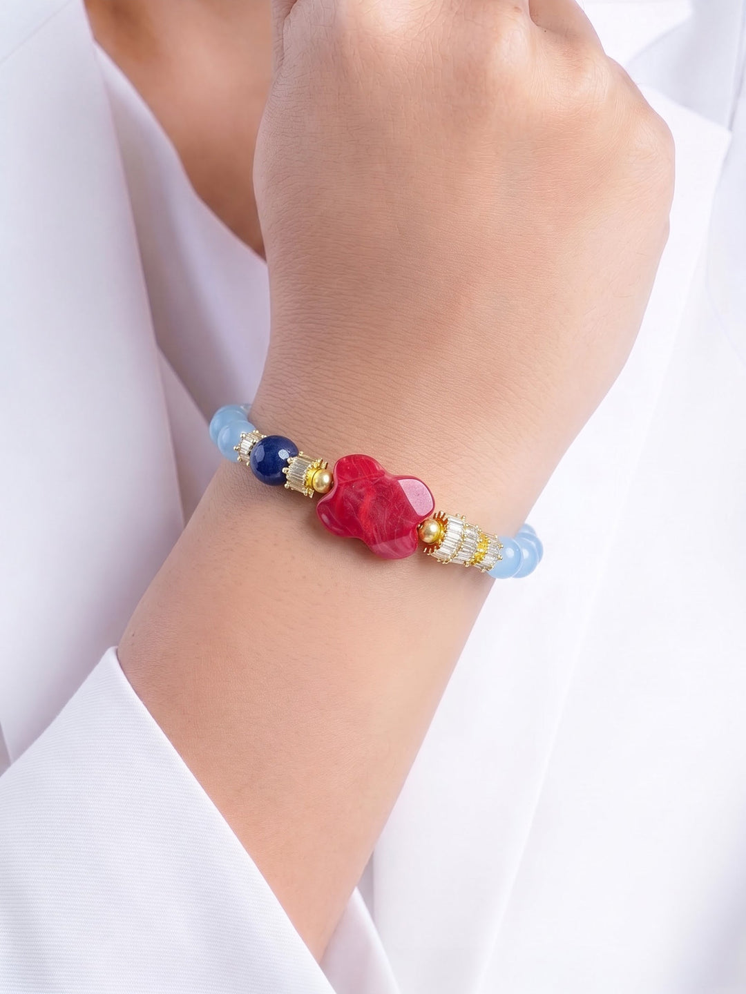 Selo Sky Blue Women's Beaded Bracelet