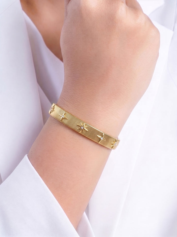 Simini Star 18K Gold Plated Cuff Bracelet