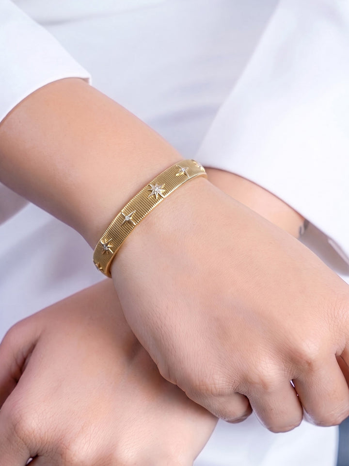 Simini Star 18K Gold Plated Cuff Bracelet