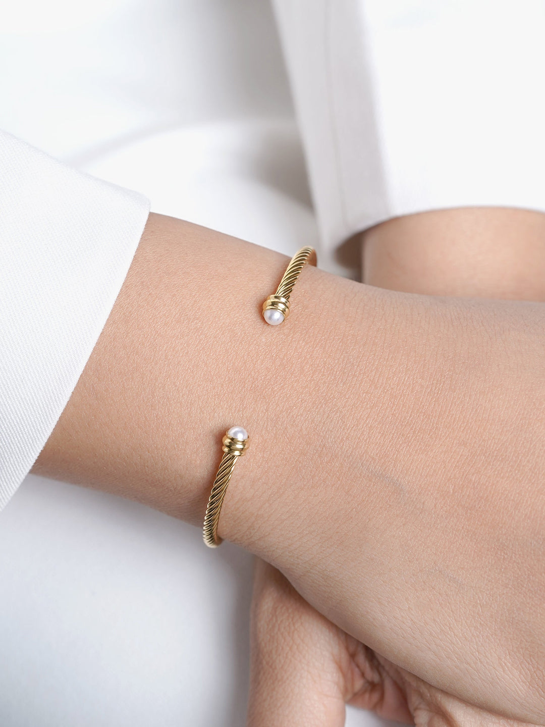 Valencia Twisted 18K Gold Plated Cuff Bracelet