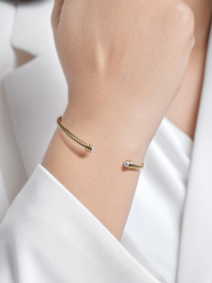 Valencia Twisted 18K Gold Plated Cuff Bracelet