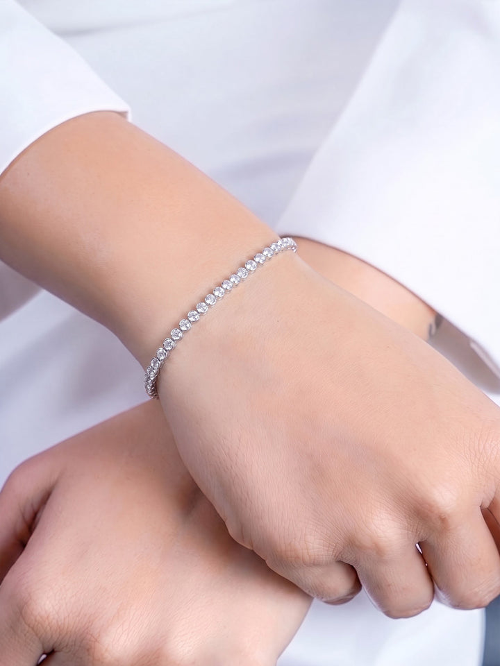 Zorin Diamond Tennis Silver Women's Bracelet