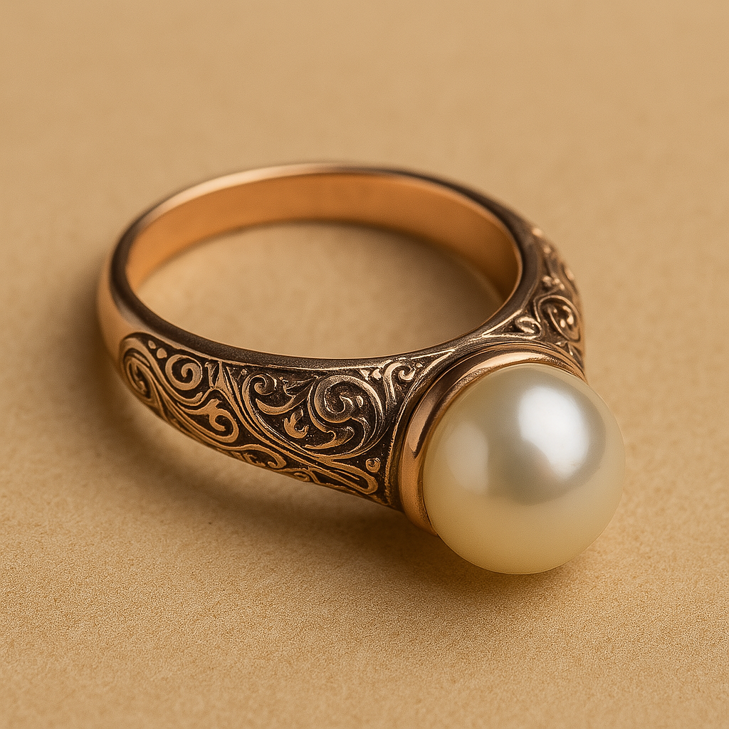 Vintage Pearl Golden Ring