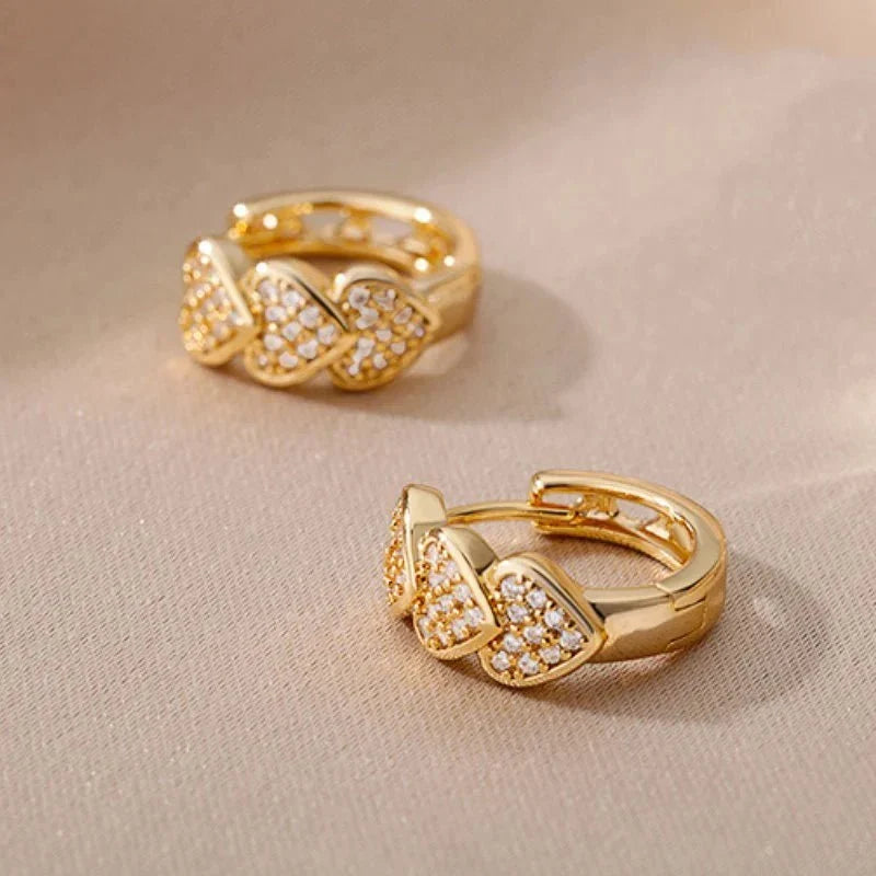 Dainty Hoop Heart Earrings