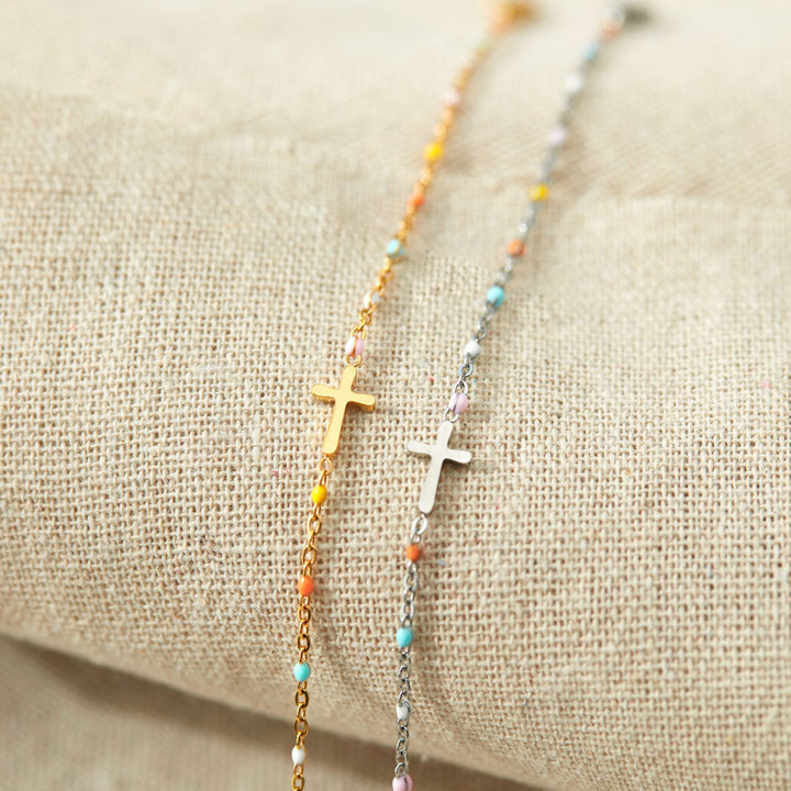 My Small Circle Of Female Friends Cross Bracelet