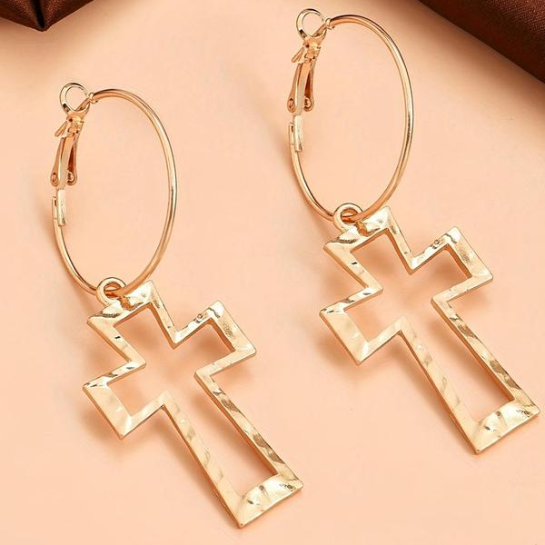 Dainty Cross Buckle Earrings