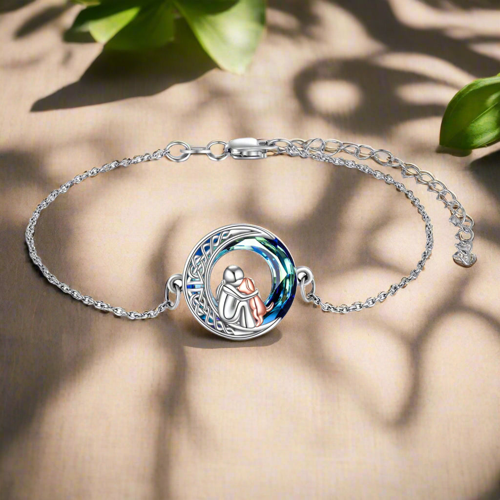 Sterling Silver Adjustable Dog Charm Bracelet