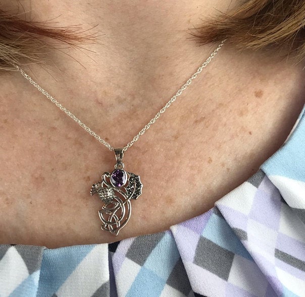 Mirren Amethyst Thistle Necklace