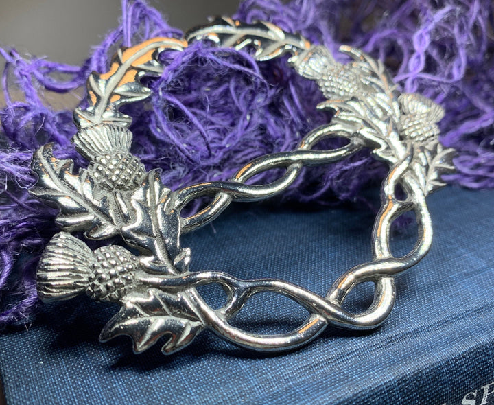 Scottish Thistle Pewter Scarf Ring