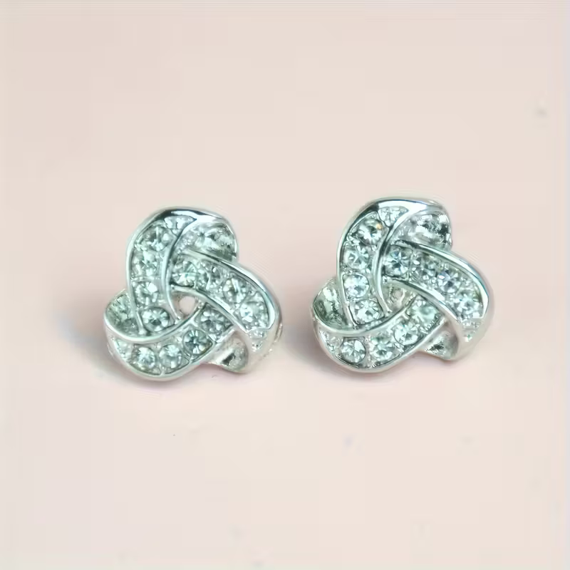 Sparkling Love Knot Earrings