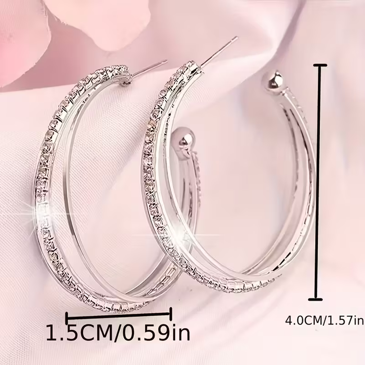 Bright Hoop Silver Earrings