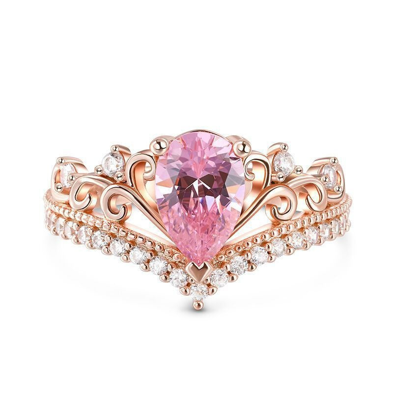 Crystal Crown Ring | Rose Gold