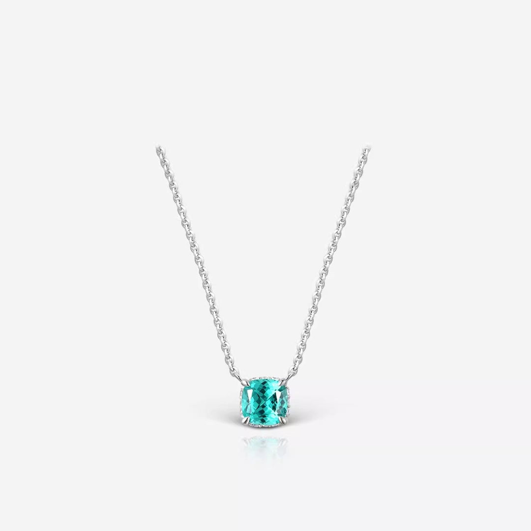 Square Blue Gem Jewelry Set | Silver