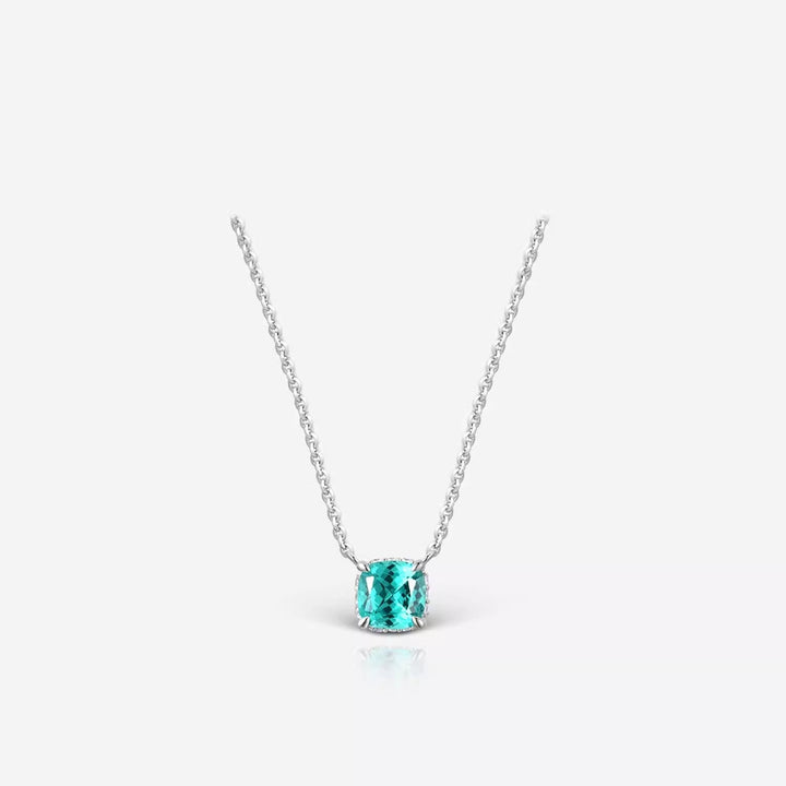 Square Blue Gem Jewelry Set | Silver