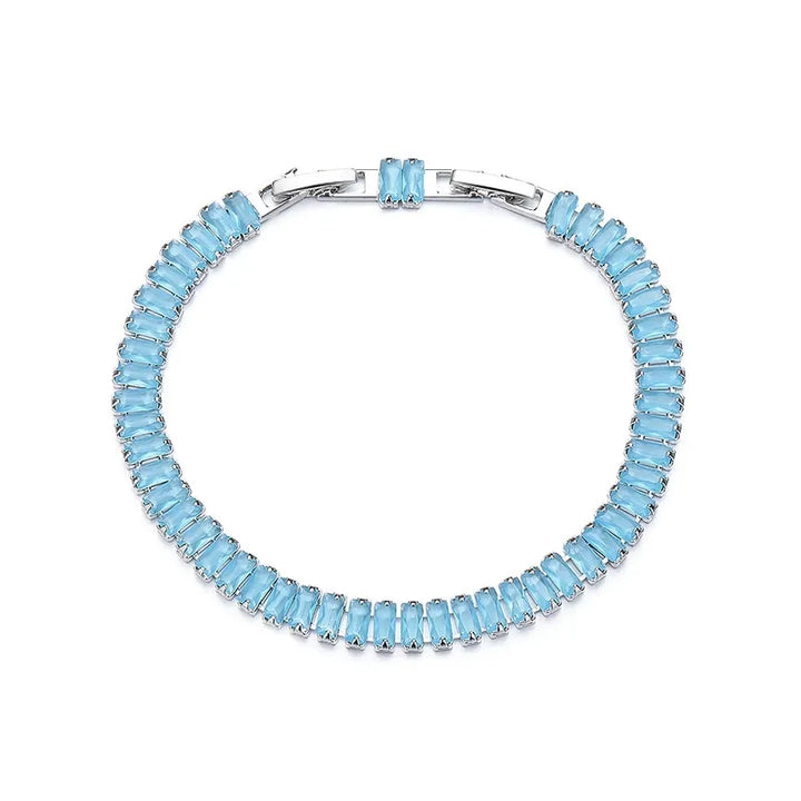 Luxury Retro Blue Zircon Bracelet | Silver