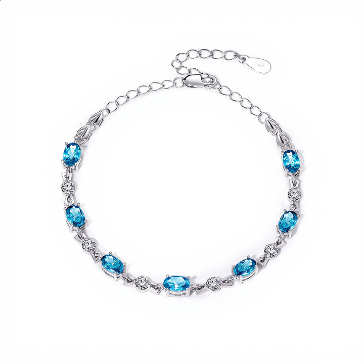 Luxury Blue Gemstone Bracelet | Silver