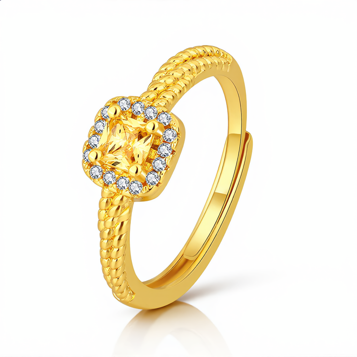 Square Crystal Jewelry Set | Gold