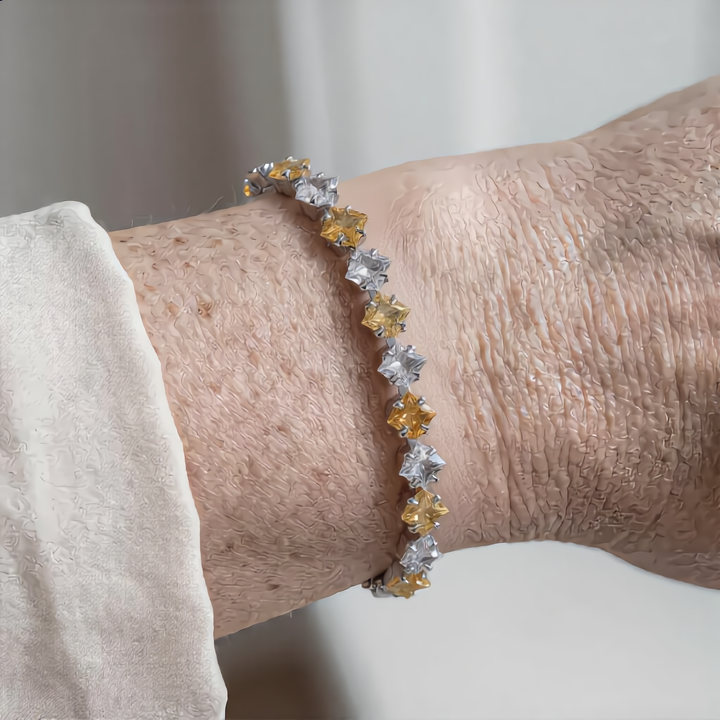 Golden Star Crystal Bracelet | Silver