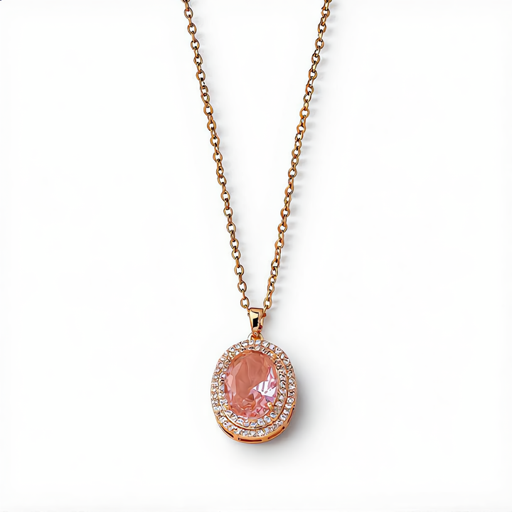 Gemstone Oval Necklace | Gold