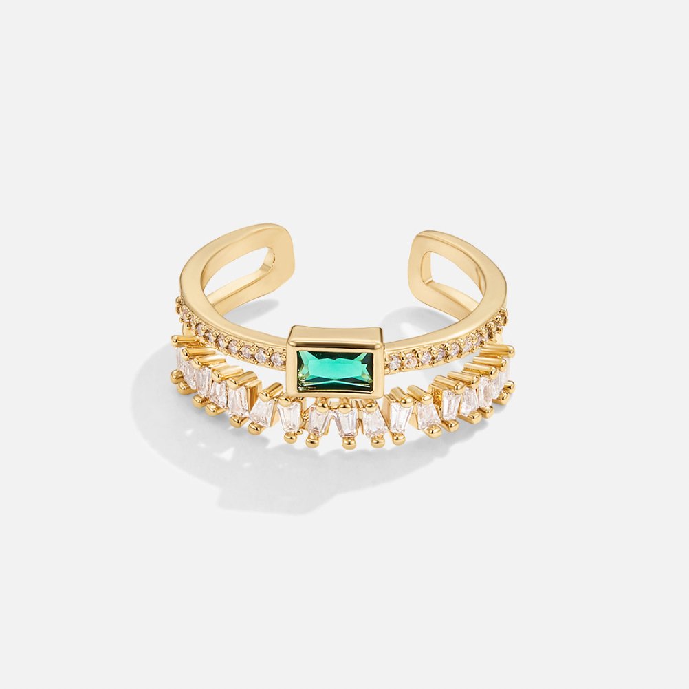 Pine - Layered Crystal Ring