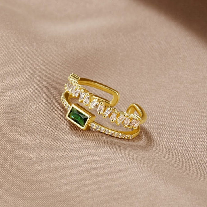 Pine - Layered Crystal Ring