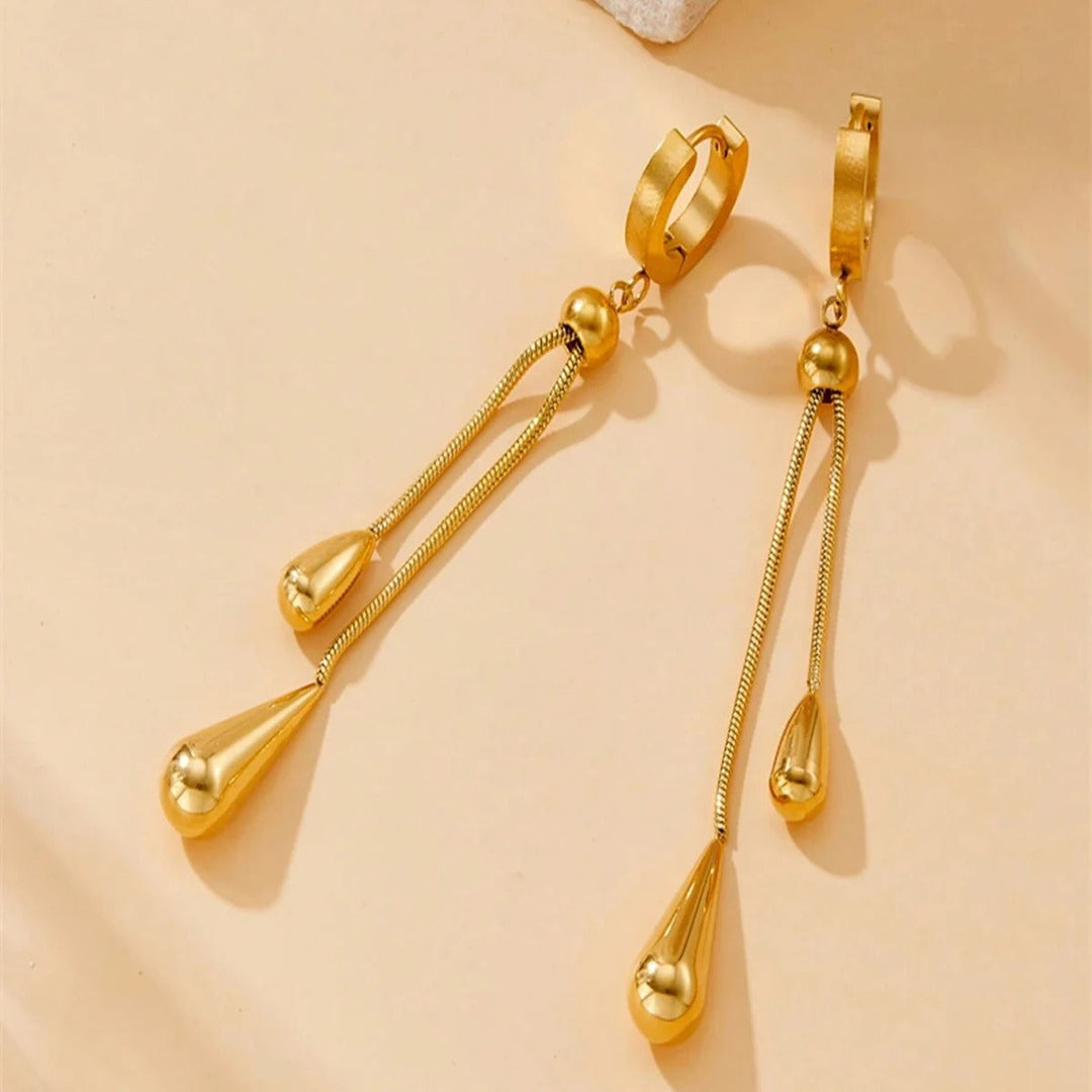 3pc Geometric Dangling Drops Necklace & Earrings Set