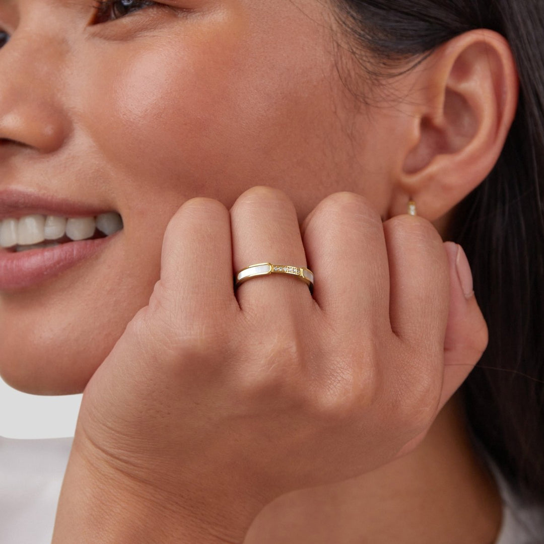 Unity - Pearl & Crystal Ring