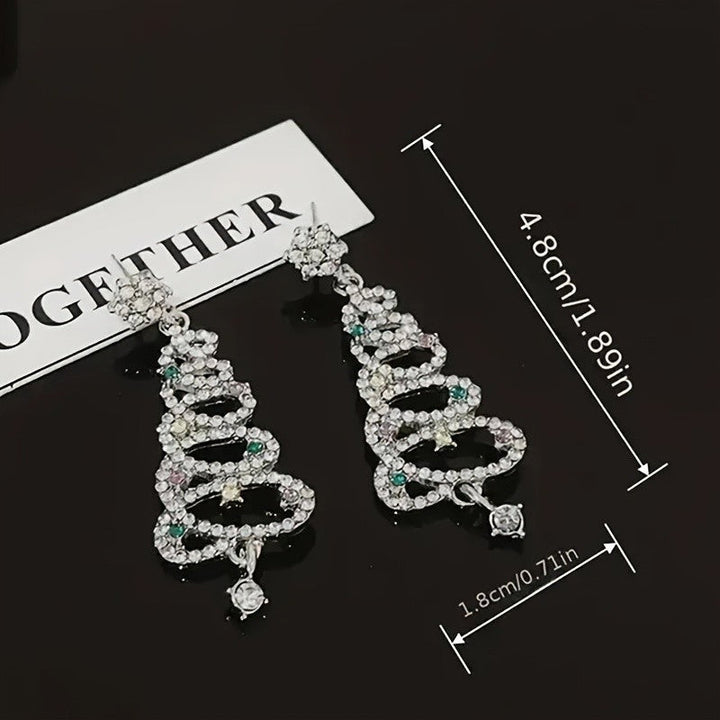 Elegant Christmas Tree Drop Earrings