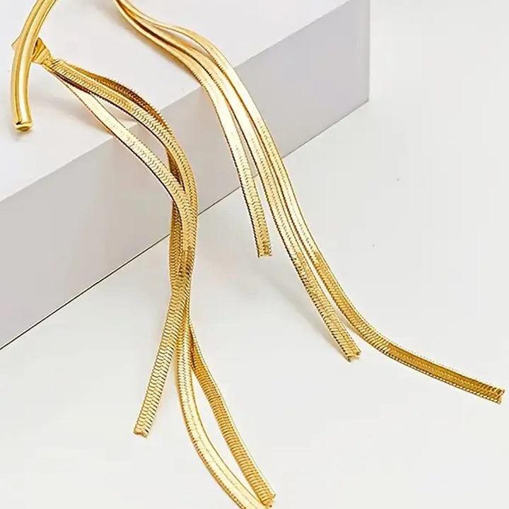 Elegant Linear Tassel Drop Earrings